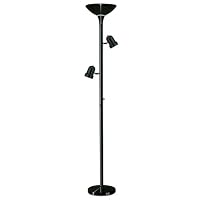 3-in-1 Black Tree Torchiere Floor Lamp