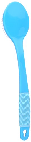 Natural Bristle Bath and Shower Back Brush with Long Rubber Grip Handle; For Improved Circulation and a Smoother, Healthier Look; Self Care Through Skin Care