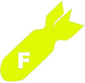 FBOMB Funny JDM Tuner F-Bomb 6" (color: YELLOW) Vinyl Decal Window Sticker for Cars, Trucks, Windows, Walls, Laptops, and other stuff.
