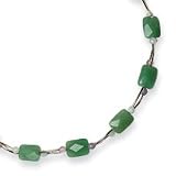 Sterling Silver Aventurine/Amazonite & Amethyst Necklace - 16.5 Inch