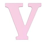 8-Inch Wall Hanging Wood Letter V Pink