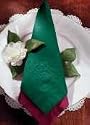 Hoffmaster Hunter Green Irish Linen 4 Fold Dinner Napkins - 17 x 17