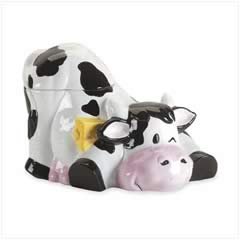 Childrens Toyshop  Kitchen & Housewares : Porc Cow W/bell Cookie Jar