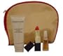 Pheromone by Marilyn Miglin for Women 4 Piece Travel Set Includes: 0.12 oz Miniature Collectible + 1.5 oz Body Lotion + Moisture Balanced Lipstick (Le Rouge) + Cosmetic Bag