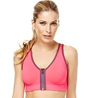 Zip Front Non-Wired Sports A-G Bra