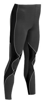 CW-X Men's Insulator Expert Running Tights,Black/Grey Stitch,Large On Sale