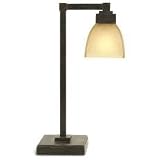 Table Lamp with Seeded-Glass Shade