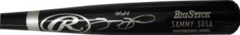 Sammy Sosa Autographed/Hand Signed Big Stick Engraved Bat minor blem