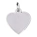 14k White Gold Engravable Heart Shaped Charm Pendant