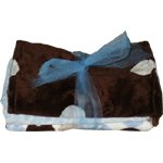 Personalized Blue and Chocolate Chenille Burp Set