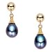 14k Black Drop shape Pearl Earring