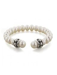 Honora Little Girls White Pearl Cuff Bracelet