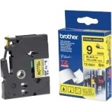New - Black on Yellow 3/8" Tape by Brother International - TZE-S621