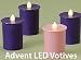 Advent Led Votive Set - 3 Purple - 1 Pink