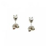 White Gold Diamond Stud Earrings 1/4 CT Pressure Back