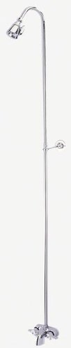 Polished Chrome Wall Mount Exposed Bathcock Faucet Shower+Riser