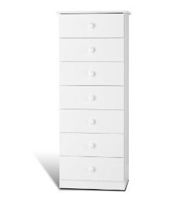 7 Drawer Lingerie Chest Finish: White