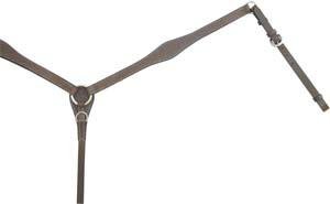 Abetta Basket Tooled Flaired Breast Collar - Pecan - Horse