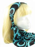 Review   / Head Band ~ Black and Turquoise Swirl