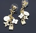 Designer inspired gold plated Dangle Flower earrings , medium size