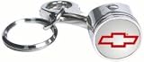 Chevrolet Chevy Silver Bowtie Logo Piston Keychain