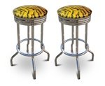 2 Tiger Animal Print Specialty / Custom Barstools Set