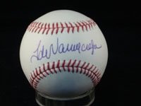 Valenzuela, Fernando Autographed/Hand Signed MLB Baseball in blue ink on the sweetspot