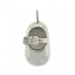 Fine Baby Shoe Pendant Charm in Solid Sterling Silver 925