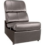 New Black Leather Armless Reclining Home Theater Chair Elegant Back Tailore ....