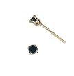 Sterling Silver Gold Plated Stud Earrings with Black CZ- Round Stamping - 3 mm