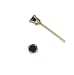 Sterling Silver Gold Plated Stud Earrings with Black CZ- Round Stamping - 3 mm