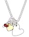  : FAR FETCHED GARNET HEARTS CHARM NECKLACE 16 INCHES