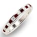 Crystal Bands - Sterling Silver Clear and Garnet Swarovski Crystal Band
