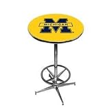 Michigan Wolverines Pub Table w/ Foot Ring Base NCAA College Athletics