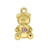 14K Yellow Gold Alexandrite Birthstone Bear Charm