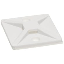 Nylon 6/6 Adhesive Backed Cable Tie Mount, 1 1/8" Base, Size #4, White (Pack of 100)