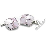 Mother Of Pearl Pale Pink Square Cufflinks