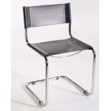 Sabrina Leather Dining Chair - Set of 2 (Black) (31.5 H x 19.5 W x 21 D) by Stacks and Stacks