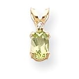 14k Diamond and Peridot Birthstone Pendant
