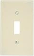 Leviton 78001 1-Gang Toggle Device Switch Wallplate, Standard Size, Thermoset, Device Mount, Light Almond