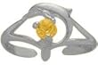 10K White Gold Genuine Citrine Dolphin Toe Ring