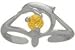 10K White Gold Genuine Citrine Dolphin Toe Ring