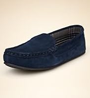 Freshfeet™ Leather Suede Slippers with Silver Technology