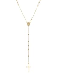14K Gold Italian Rosary Necklace, 16"
