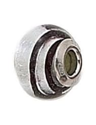 S/S Silver w/ Black Strip Murano Glass