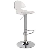 Venti Clear Acrylic Adjustable Height Bar Stool