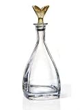 GRACE AMBER WINE DECANTER - 30 OUNCE GLASS WINE DECANTER WITH AMBER STOPPER, GRACE COLLECTION