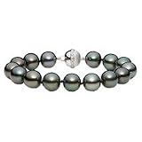 Black Tahitian Cultured Pearl Bracelet with Diamond Clasp
