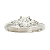 7/8 Carat Round & Pear Diamond 14k White Gold, Three Stone Engagement Ring 21w0guSea1L. SL160 7/8 Carat Round & Pear Diamond 14k White Gold, Three Stone Engagement Ring