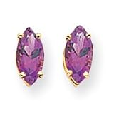 14k 10x5mm Marquise Amethyst earring XE105AM